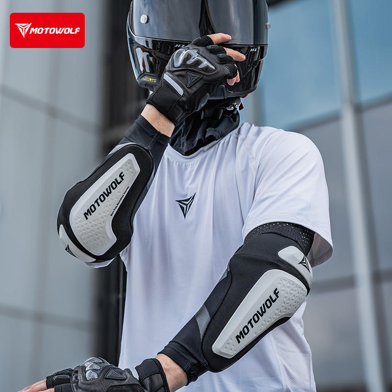 Mountain Biking Elbow Pads - แผ่นรองข้อศอกมอเตอร์ไซค์แบบใหม่ ยืดหยุ่น ระบายอากาศได้ดี ปลอกแขนป้องกันข้อศอกสำหรับปั่นจักรยานเสือภูเขา ขี่มอเตอร์ไซค์วิบาก อุปกรณ์ป้องกันข้อศอกสำหรับมอเตอร์ไซค์