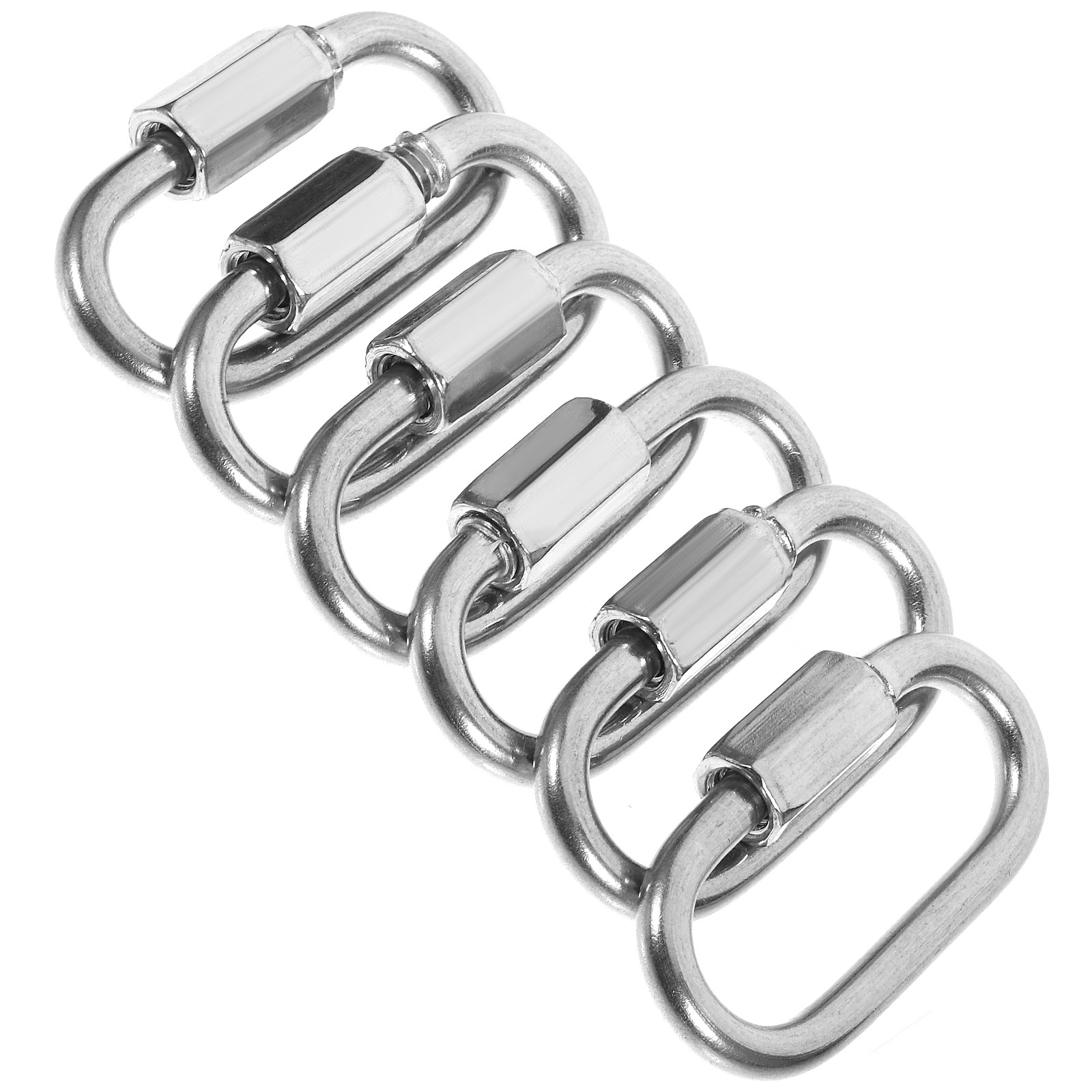 Chain Quick Link - 6 ชิ้น ข้อต่อโซ่สแตนเลสแบบล็อคเร็ว – ข้อต่อแบบมีเกลียวสำหรับสวิง, ต่อความยาว,